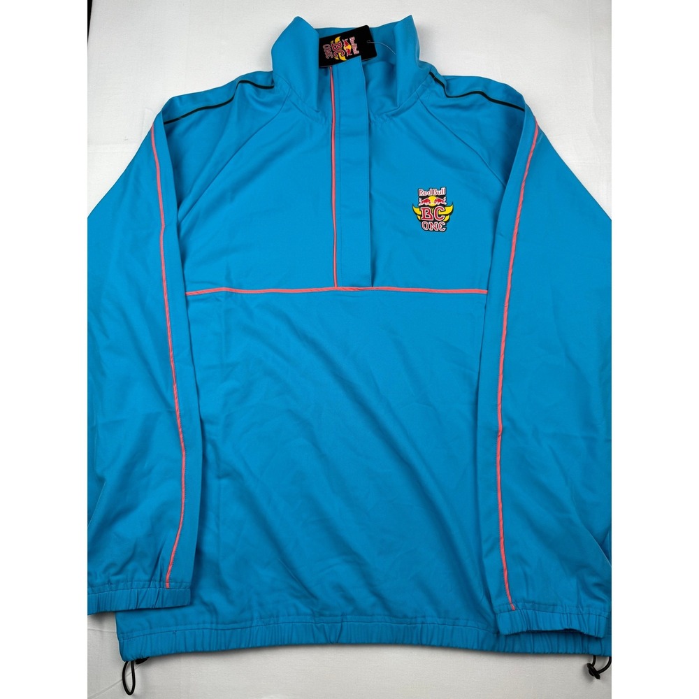 Red Bull‎ BC One Track Jacket Medium Blue Quarter Zip Windbreaker Raglan
